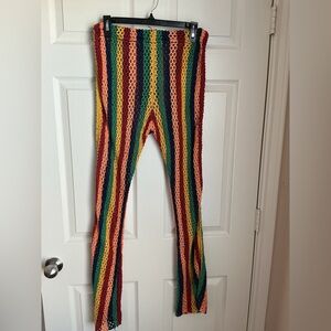Colorful Striped Crochet Pants